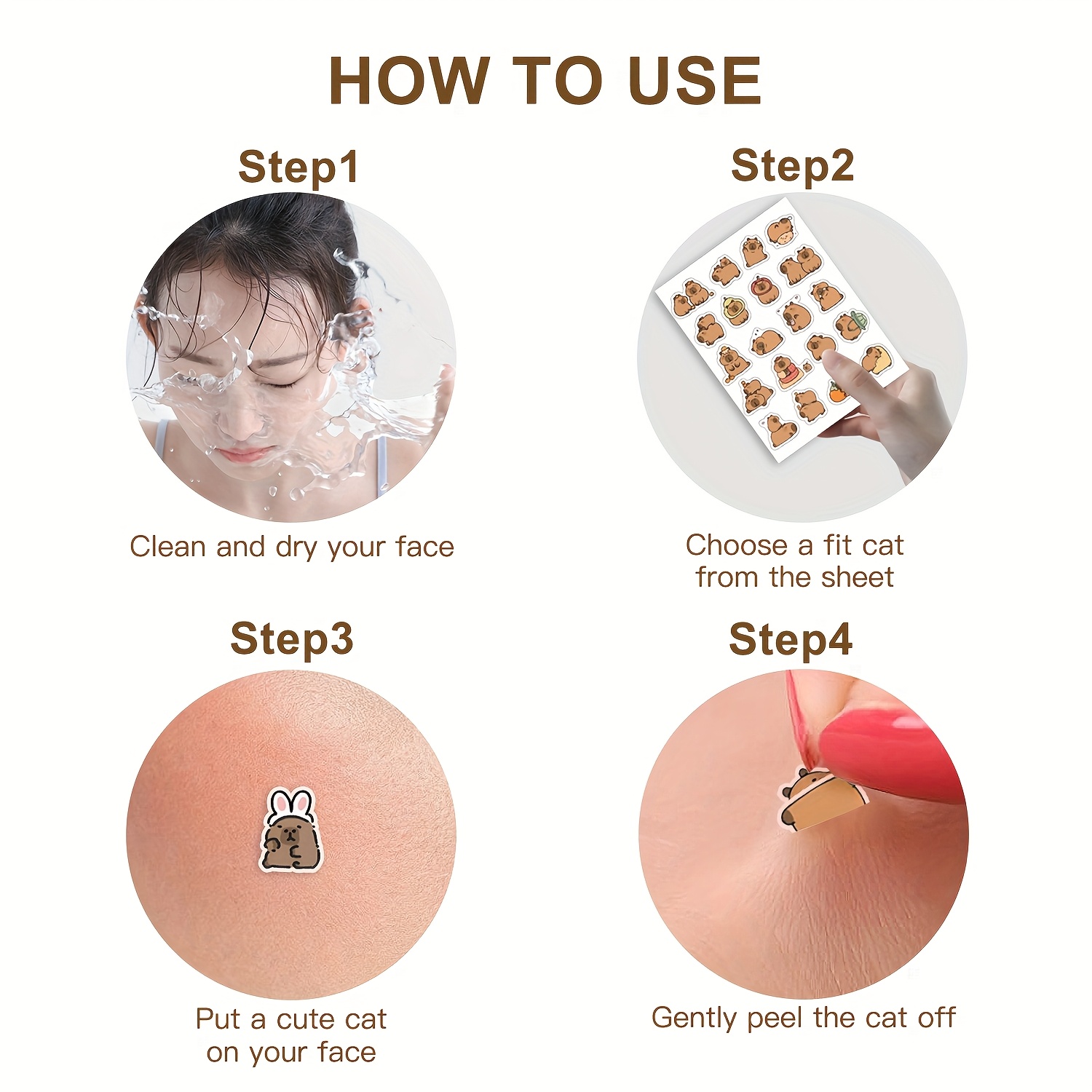 카피바라 모양의 여드름 패치, 얼굴 커버 - 무향, 파 - Skincare The Originote 리뷰 및 가격