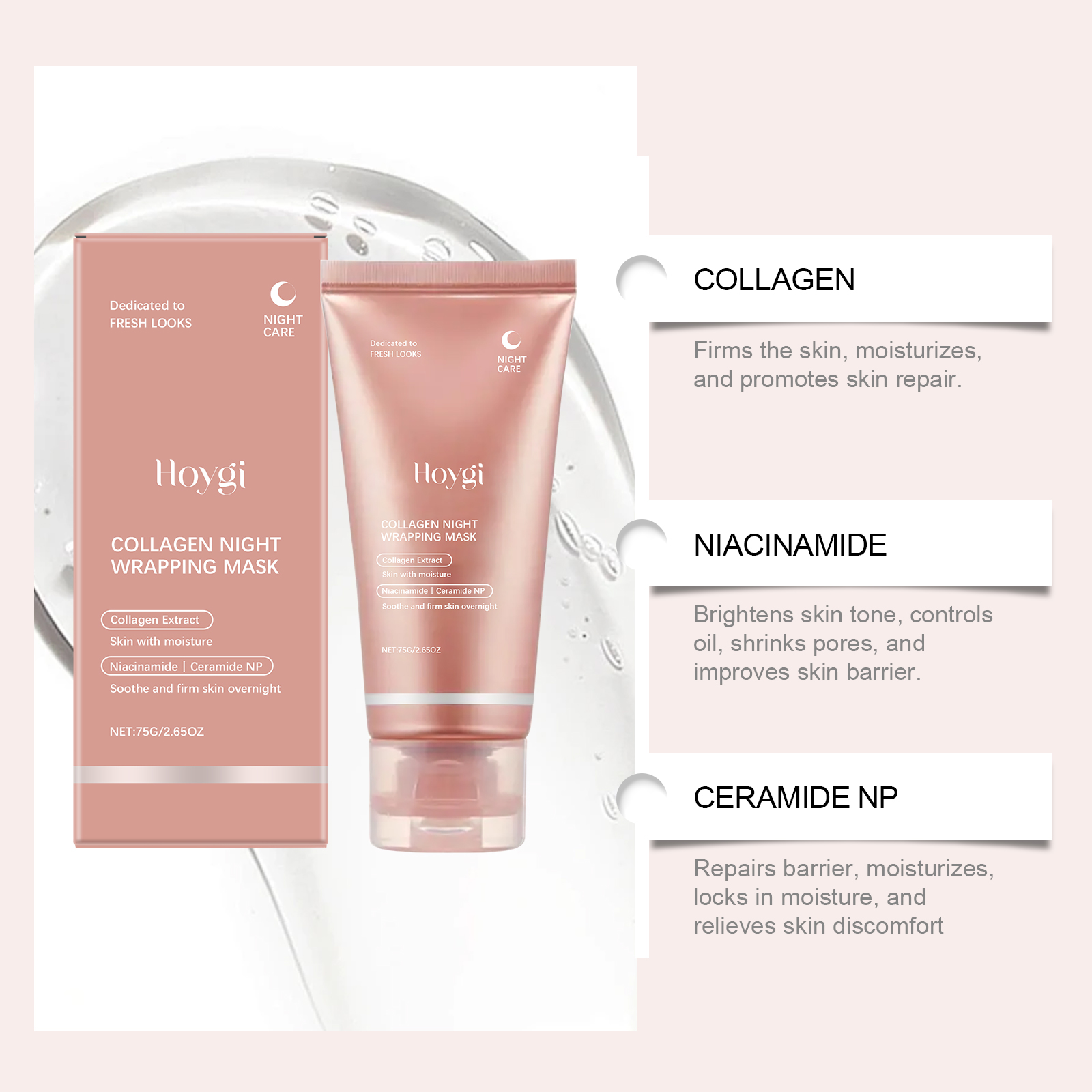 75g 콜라겐 나이트 래핑 마스크 퍼밍 하이드레이팅 너 - Ceramide Moisturizer 리뷰 및 가격