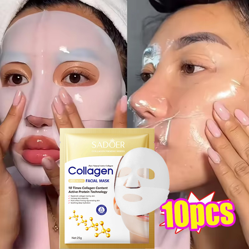 10PCS 콜라겐 안티 링클 페이셜 마스크 안티 에이징 - Skincare Oily Skin 리뷰 및 가격